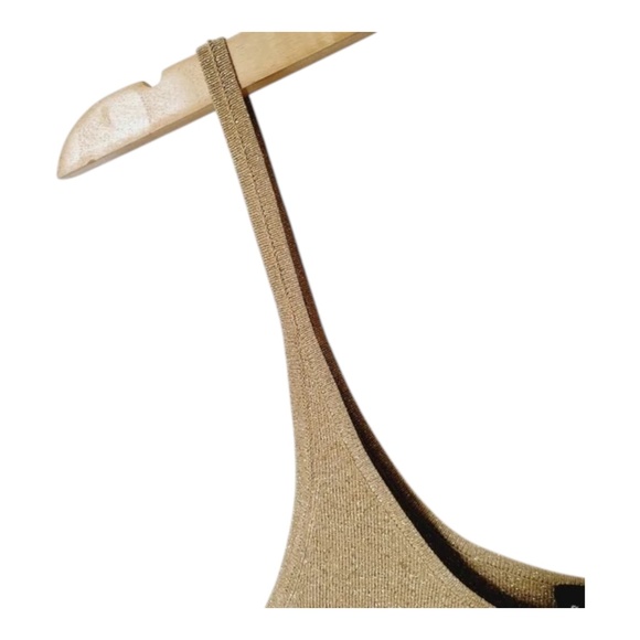 Y2K Vintage GAP Gold Shimmer Knit Sweater Top Size Small women's - Picture 7 of 15